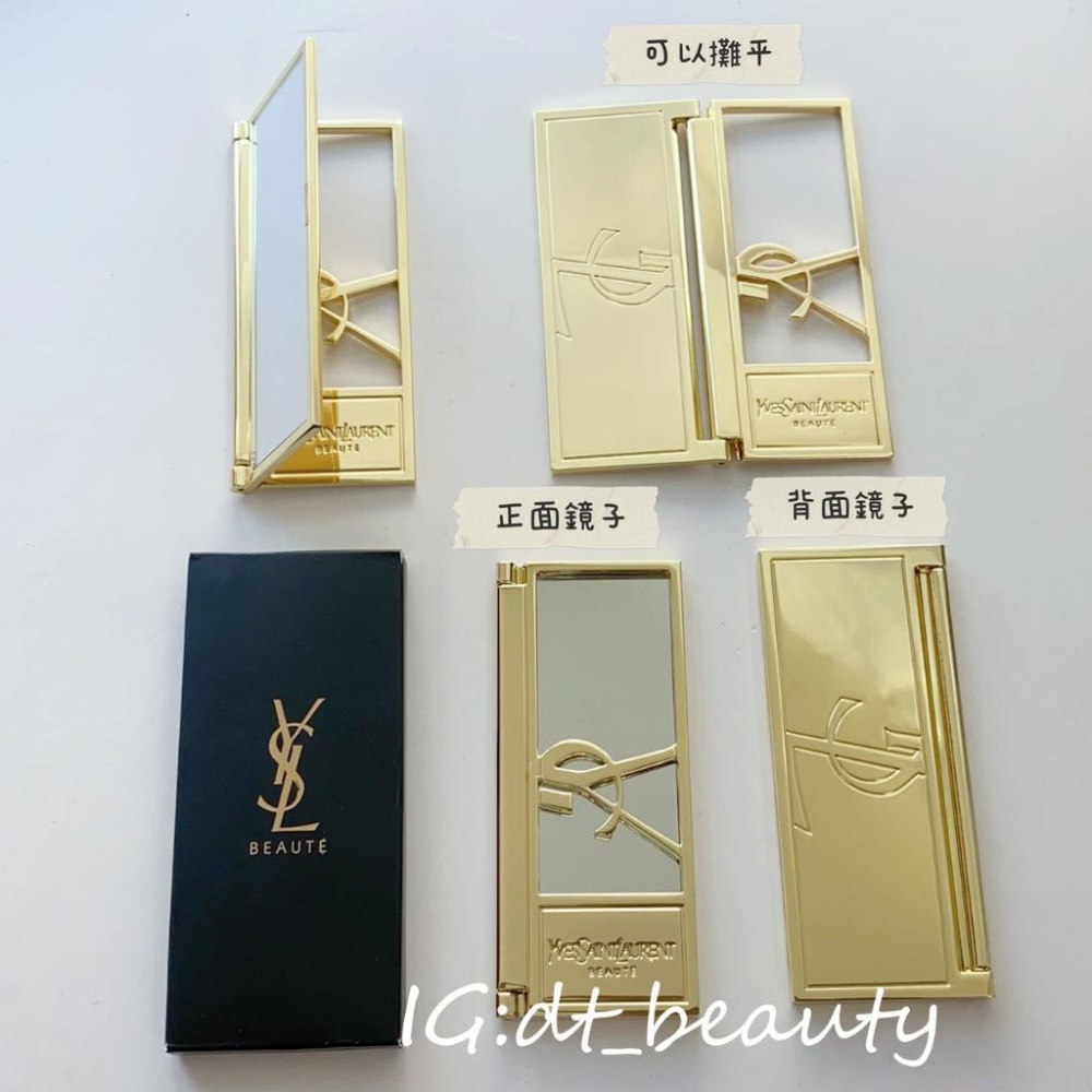 YSL 鏡子 金色鏡子 化妝鏡 鏡子 吊飾鏡子 YSL鏡子 隨身鏡子 折疊鏡 化妝鏡 立鏡 摺疊鏡 隨身鏡-細節圖2