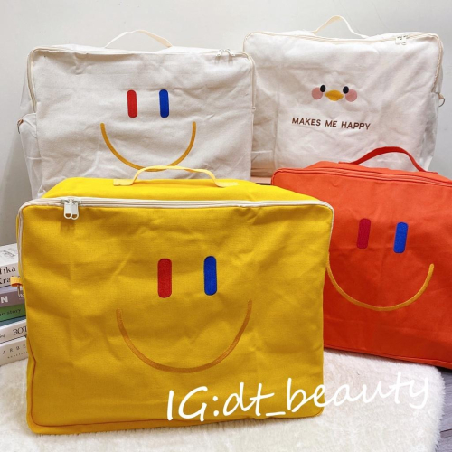 韓國 微笑 大容量收納袋 收納袋 旅行袋 被子收納袋 袋子 帆布包 幼兒園午睡被子 旅行收納包 棉被袋 兒童棉被袋
