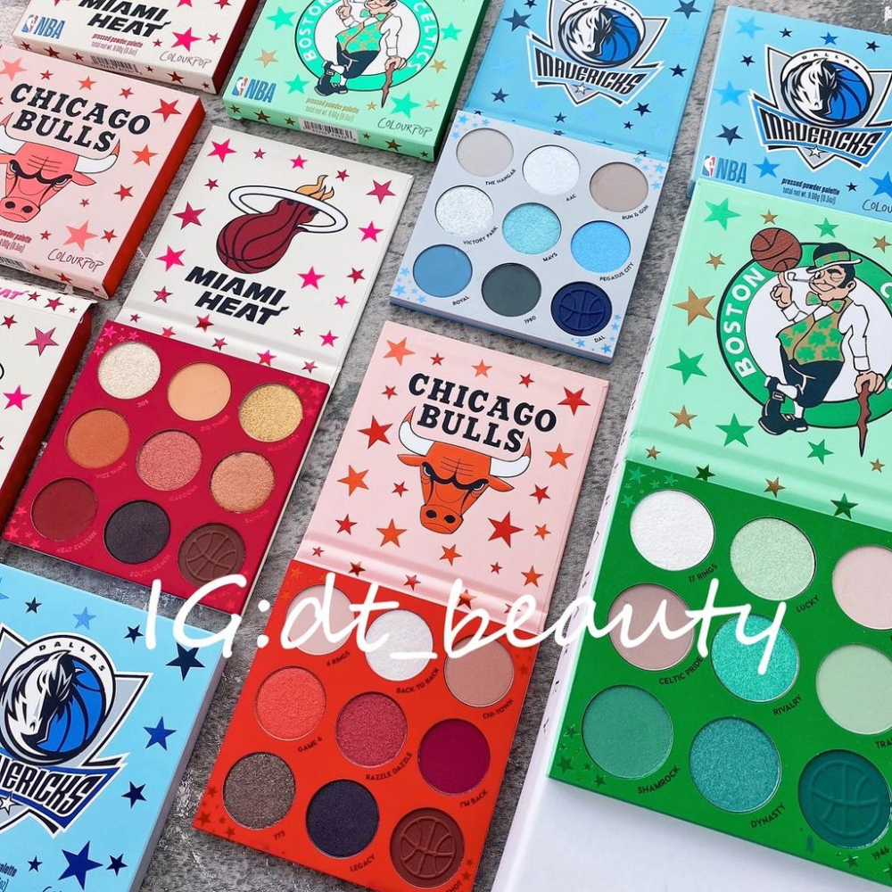 Colourpop NBA 聯名款 眼影盤 達拉斯小牛 邁阿密熱火 洛杉磯湖人 芝加哥公牛 波士頓塞爾提克 金州勇士-細節圖3