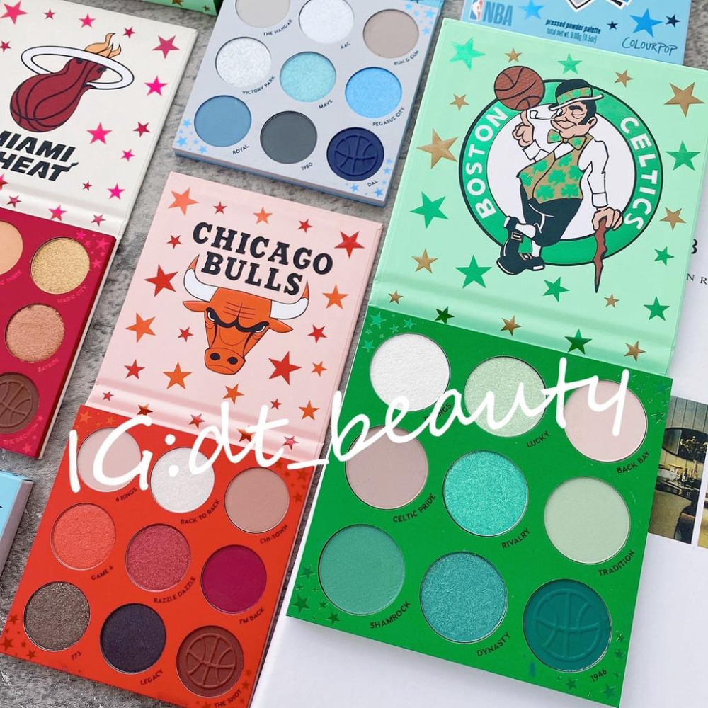 Colourpop NBA 聯名款 眼影盤 達拉斯小牛 邁阿密熱火 洛杉磯湖人 芝加哥公牛 波士頓塞爾提克 金州勇士-細節圖7