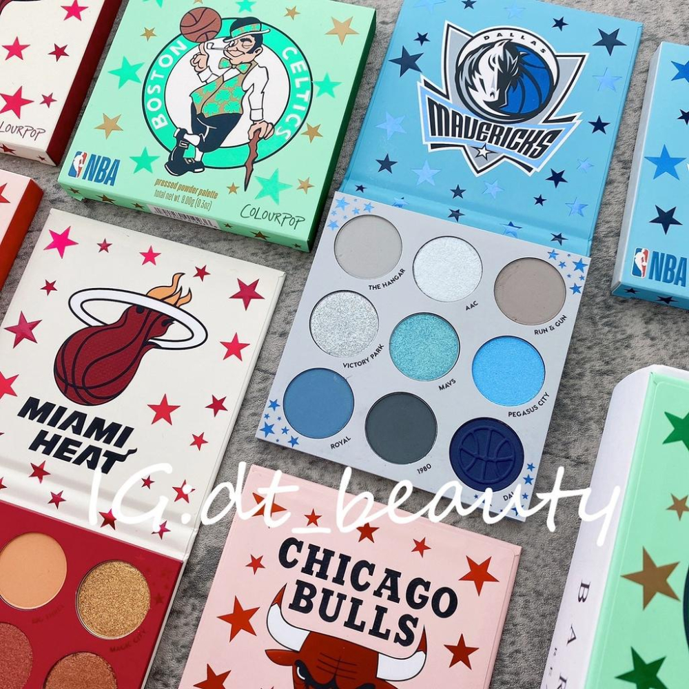 Colourpop NBA 聯名款 眼影盤 達拉斯小牛 邁阿密熱火 洛杉磯湖人 芝加哥公牛 波士頓塞爾提克 金州勇士-細節圖8