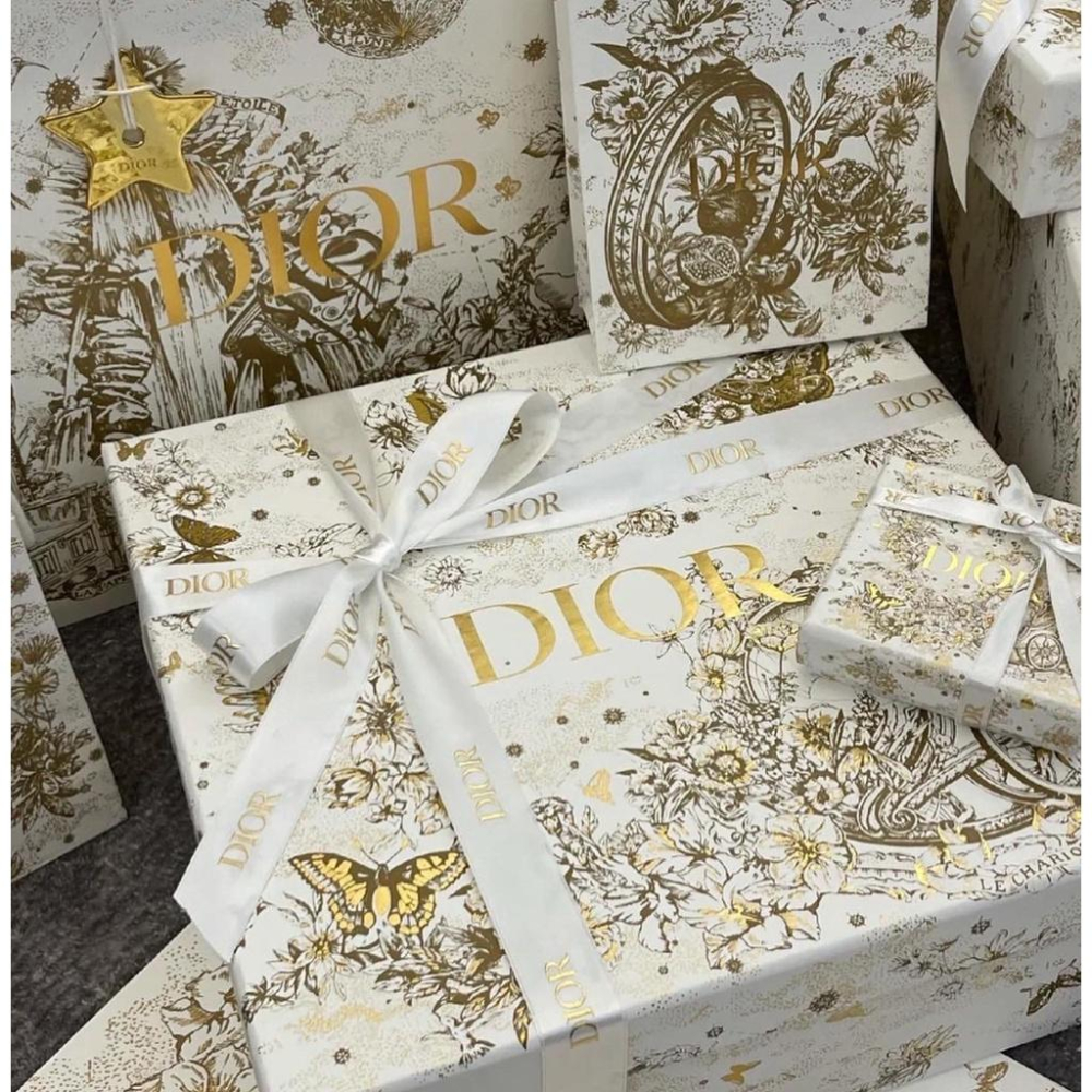 現貨 dior 精品 紙袋 精品櫃紙袋 專櫃紙袋 dior紙袋 dior 手提袋 緞帶 精品櫃 白金紙袋 聖誕紙袋-細節圖7