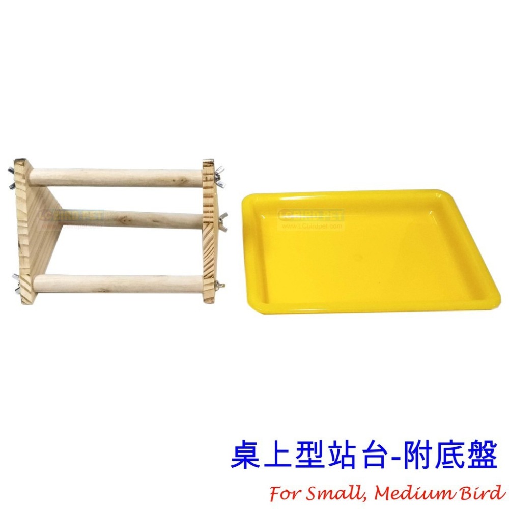 桌上型站台-附底盤(方便清洗)∣桌上型遊戲台∣適合中小型鸚鵡、雀科、野鳥∣鸚鵡外出用品∣鳥玩具∣鸚鵡玩具-細節圖3