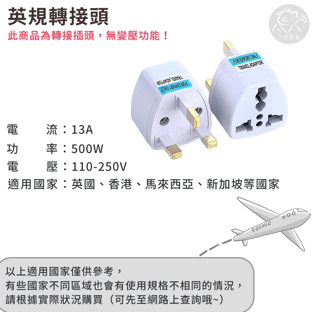 ※八戒批發※「保證現貨」旅行萬用轉接頭 萬用插頭 萬用接頭 旅行插頭 多國轉換插頭 電源轉接頭 歐規 英規 澳規-細節圖2