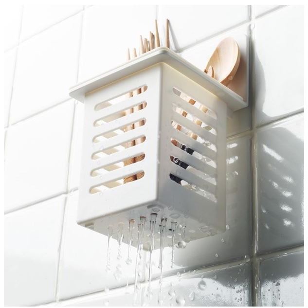 免打孔 可拆卸清洗 筷子餐具收納盒 瀝水籃 可刷洗-細節圖2