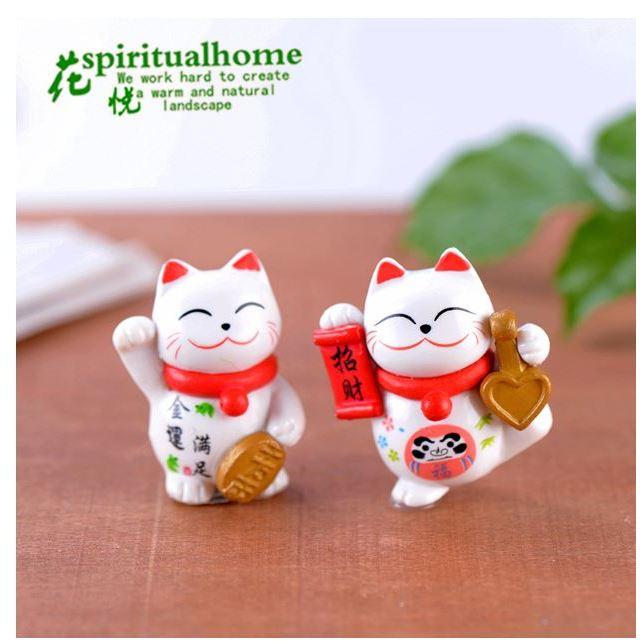 PVC迷你可愛貓擺件 招財貓蛋糕裝飾 創意禮物 生日禮物 汽車擺飾 工藝品掛件盆景擺飾 多肉盆景擺飾-細節圖2