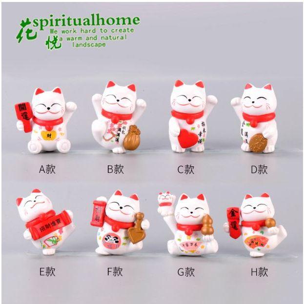 PVC迷你可愛貓擺件 招財貓蛋糕裝飾 創意禮物 生日禮物 汽車擺飾 工藝品掛件盆景擺飾 多肉盆景擺飾-細節圖3
