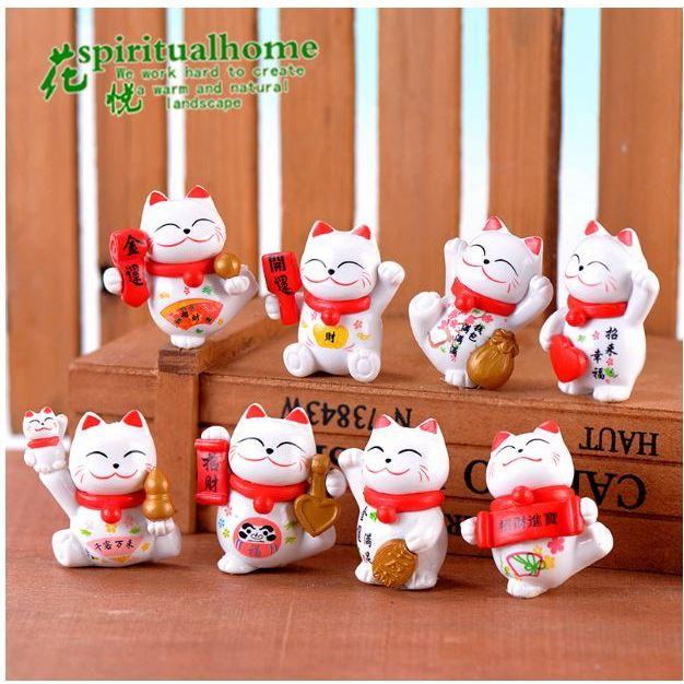 PVC迷你可愛貓擺件 招財貓蛋糕裝飾 創意禮物 生日禮物 汽車擺飾 工藝品掛件盆景擺飾 多肉盆景擺飾-細節圖4