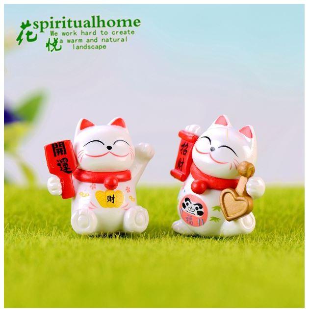 PVC迷你可愛貓擺件 招財貓蛋糕裝飾 創意禮物 生日禮物 汽車擺飾 工藝品掛件盆景擺飾 多肉盆景擺飾-細節圖5