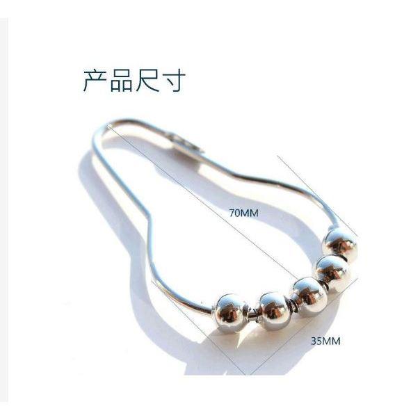 葫蘆型浴簾掛鉤 12入/組😎 珠窗簾掛鉤 金屬浴簾掛環 葫蘆扣滾珠環 五珠滾珠浴簾環 浴簾配件浴簾鉤 窗簾掛鉤-細節圖7