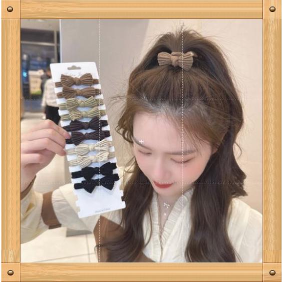 蝴蝶結髮繩 高馬尾髮圈 【10入】原創設計簡約百搭 不傷頭髮飾 高馬尾頭繩 高彈力加粗 橡皮筋髮圈-細節圖2