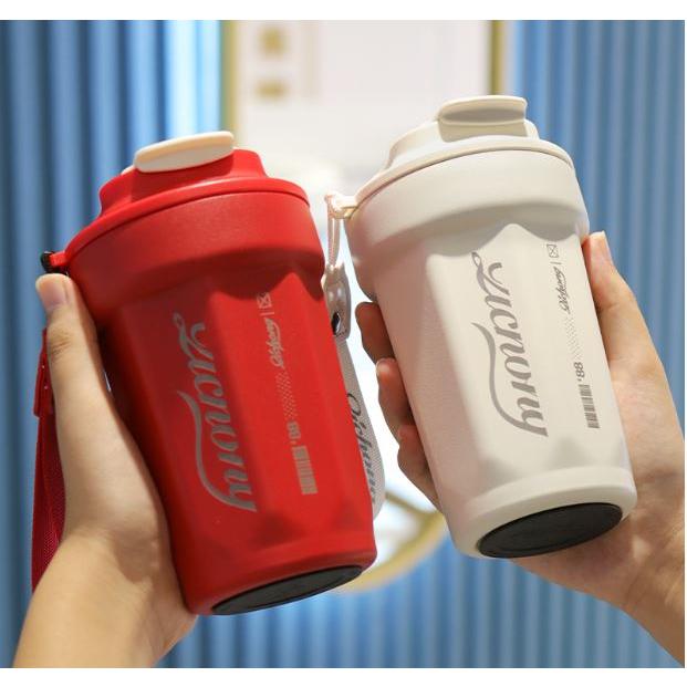 保溫杯INS隨行杯 不鏽鋼保溫杯 316內膽 咖啡杯  雙層真空保溫瓶 環保杯 辦公室飲料杯 交換禮物-細節圖5