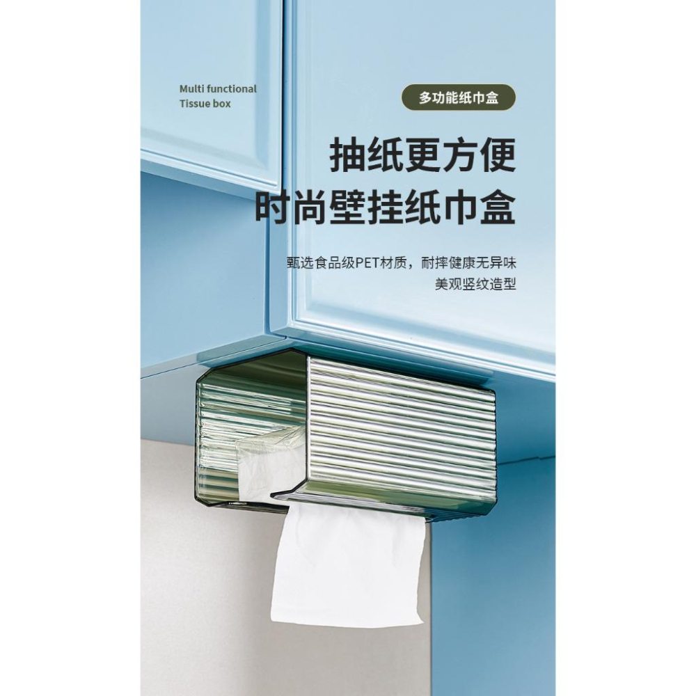 文創面紙盒👍 紙巾盒 壁掛 口罩收納盒 洗臉巾口罩收納盒 家用 廚房倒掛 開口 透明紙抽盒 面紙盒-細節圖3