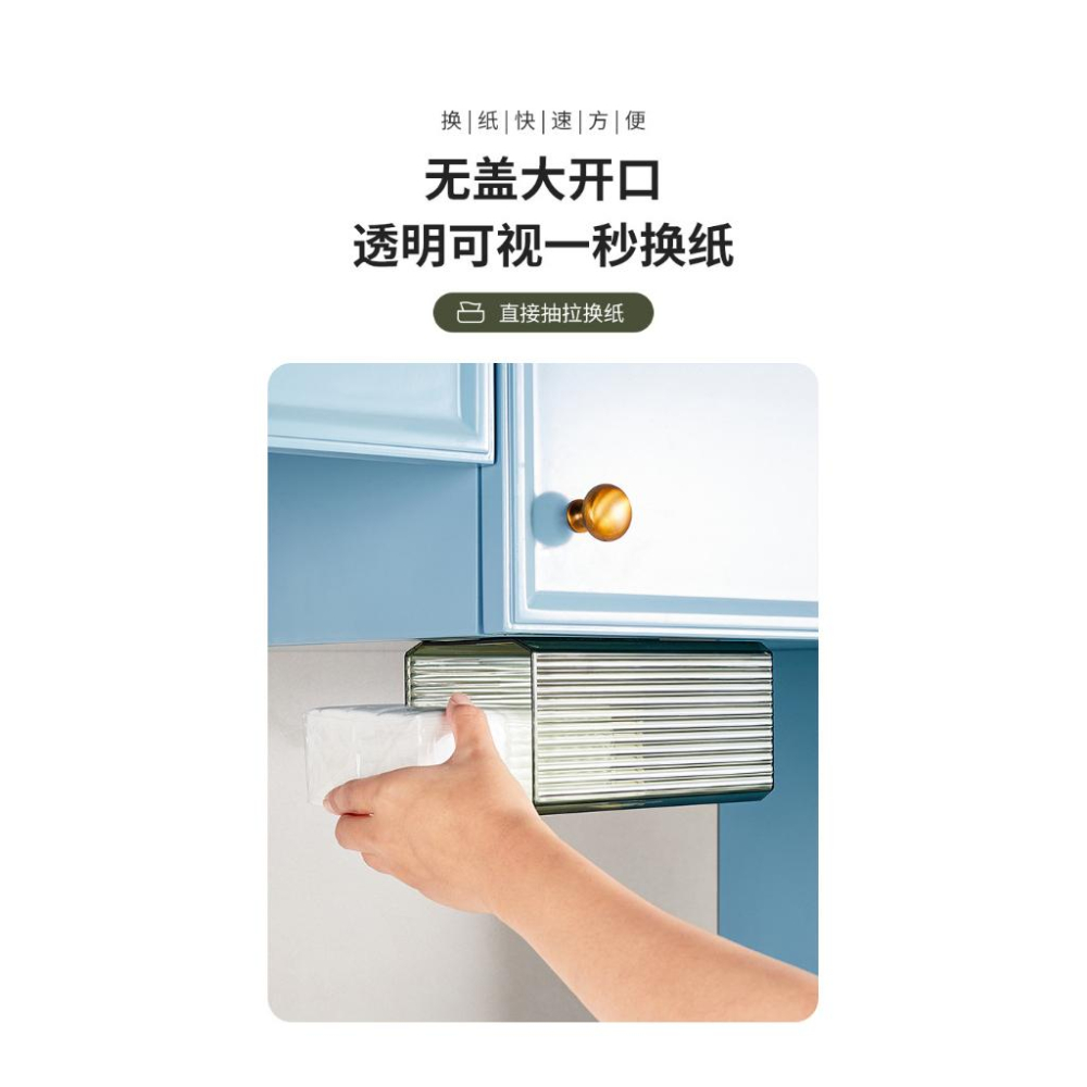 文創面紙盒👍 紙巾盒 壁掛 口罩收納盒 洗臉巾口罩收納盒 家用 廚房倒掛 開口 透明紙抽盒 面紙盒-細節圖9
