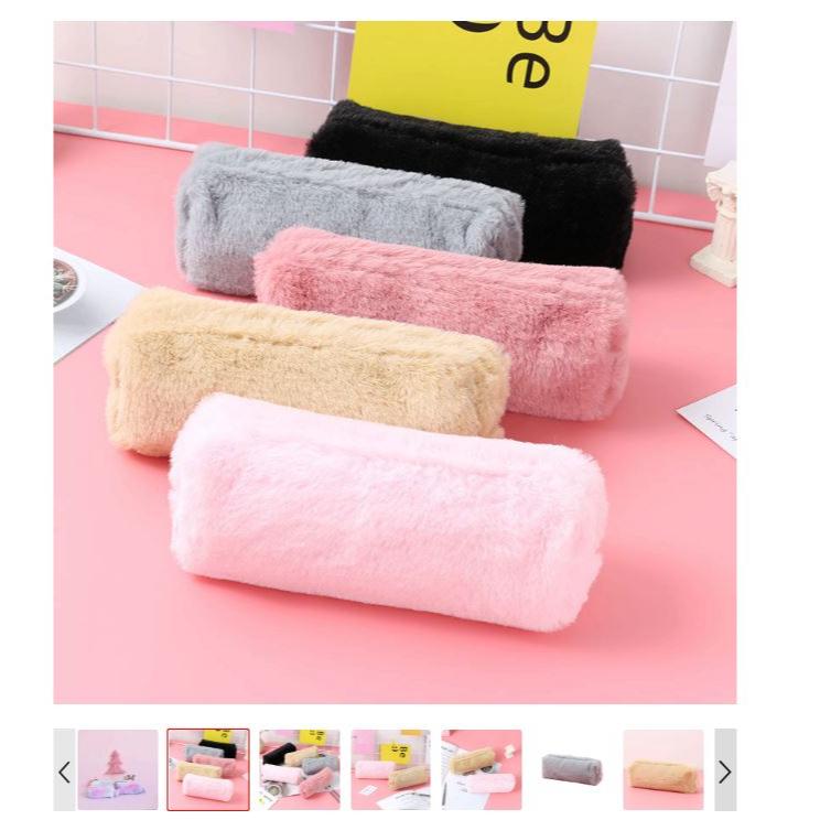 毛絨筆袋 化妝包 筆袋 少女心學生簡約 收納袋 韓版創意筆盒 小清新可愛女孩毛絨 八角筆袋 少女心 學生簡約收納袋-細節圖3