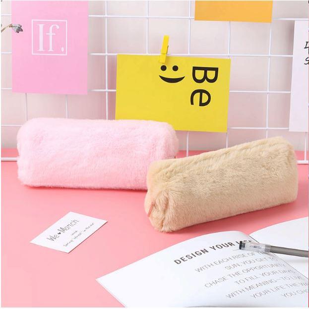 毛絨筆袋 化妝包 筆袋 少女心學生簡約 收納袋 韓版創意筆盒 小清新可愛女孩毛絨 八角筆袋 少女心 學生簡約收納袋-細節圖6