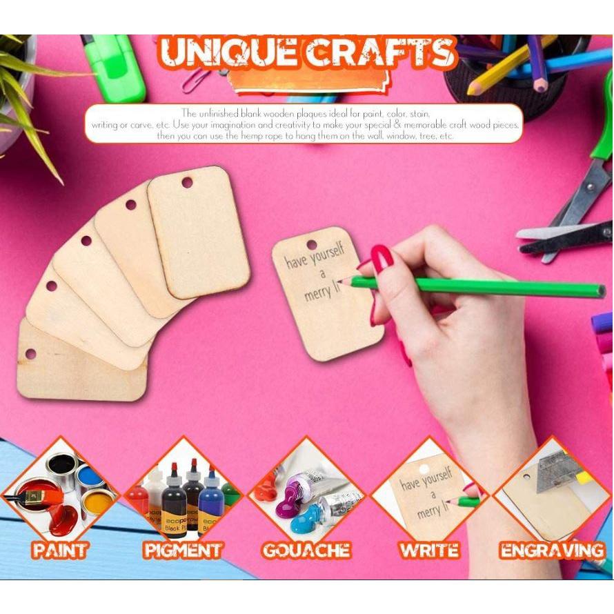 現貨方形吊牌 實木手寫彩繪DIY木牌 聖誕裝飾 木質標籤 裝飾標識牌 吊牌 實木 手寫彩繪 DIY木牌-細節圖2