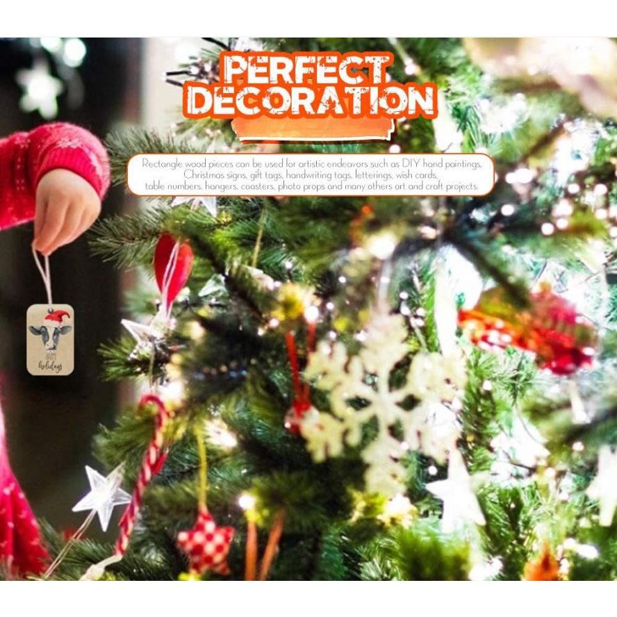 現貨方形吊牌 實木手寫彩繪DIY木牌 聖誕裝飾 木質標籤 裝飾標識牌 吊牌 實木 手寫彩繪 DIY木牌-細節圖3