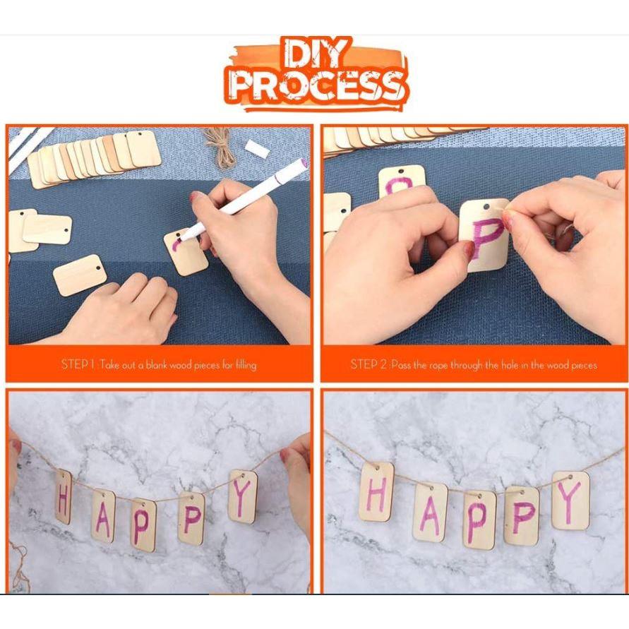 現貨方形吊牌 實木手寫彩繪DIY木牌 聖誕裝飾 木質標籤 裝飾標識牌 吊牌 實木 手寫彩繪 DIY木牌-細節圖4