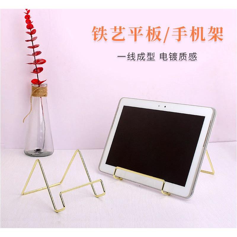 鐵藝手機平板架 金屬書架 直播 桌面支架 懶人 手機pad平板通用 金屬支架 直播手機支架-細節圖3