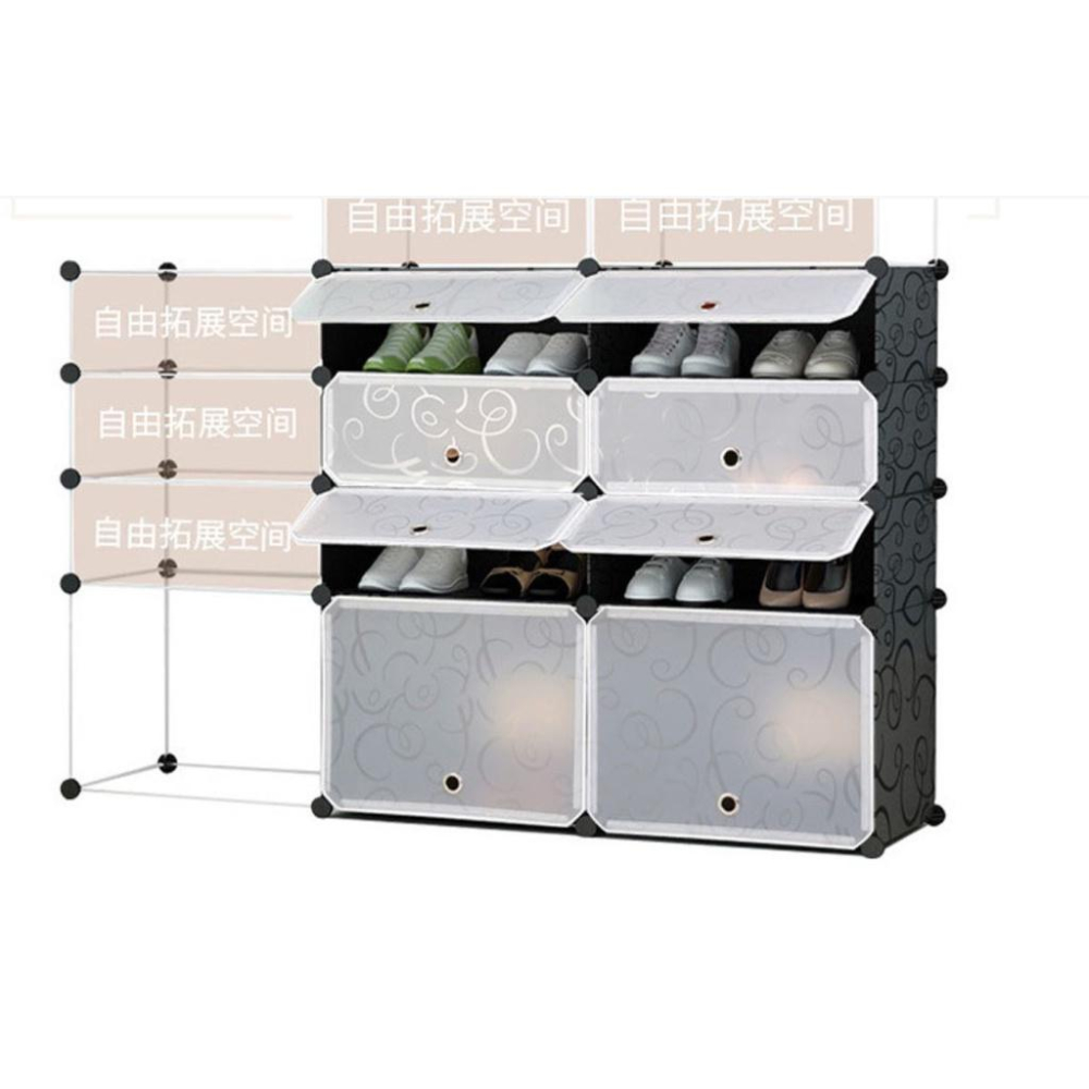 簡易鞋櫃 17*45cm書架 防疫隔片 自由組合書櫥  置物架 DIY 儲物櫃 組裝格子 收納櫃子  塑膠塑料組合 兒童-細節圖2