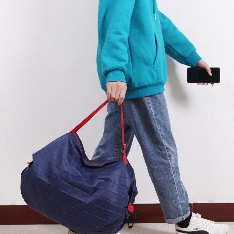 環保大容量 摺疊購物袋 日本風折疊購物袋 超市買菜購物袋 便攜手提收納  快速整理袋 出國旅行袋-細節圖2