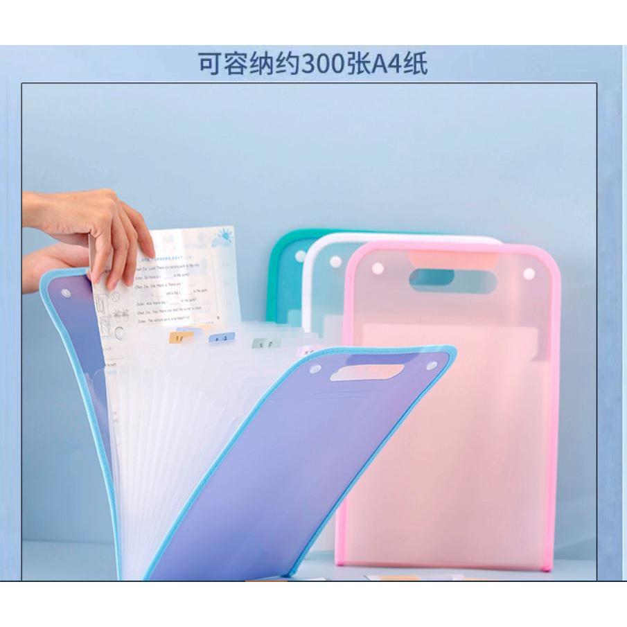 A4文件夾 單色豎式按扣 多層插頁文件袋 試卷整理 收納神器 大容量資料袋 考捲分類 講義分類 開學-細節圖3