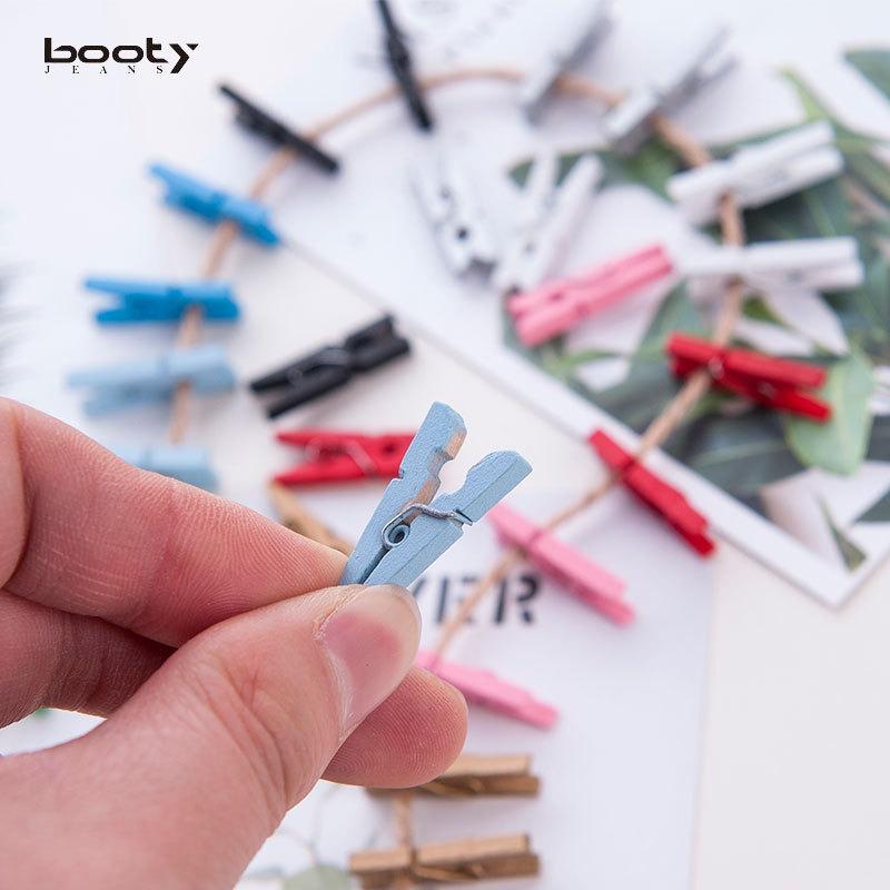 彩色相片夾子10入賣 隨手夾~菜盤夾~許願夾~MEMO夾~文件夾  木夾子小夾子 相片裝飾照夾-細節圖3