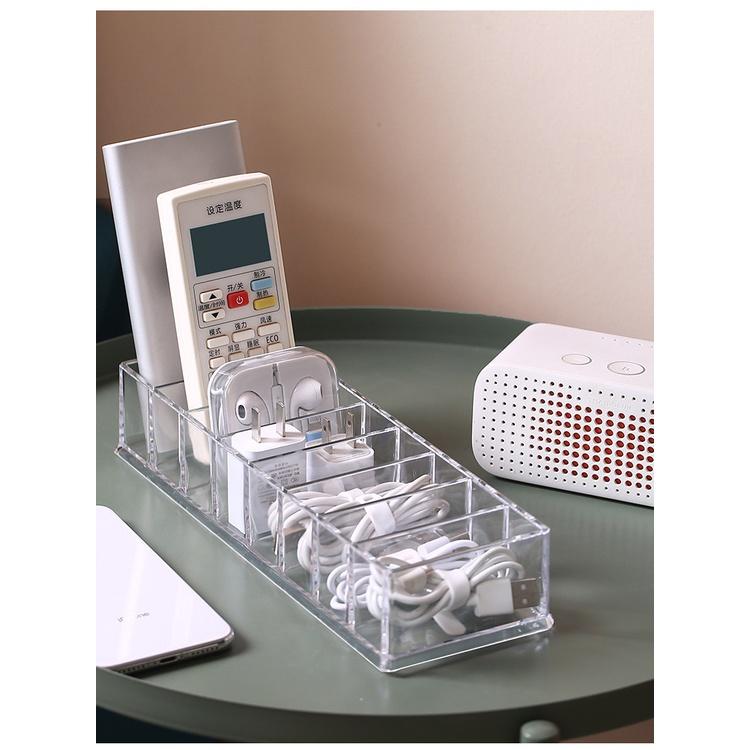 韓國透明抽屜式整理盒 帶蓋7格桌面收納盒  數據線耳機 分隔收納盒 塑料多功能 分格儲物盒子-細節圖5