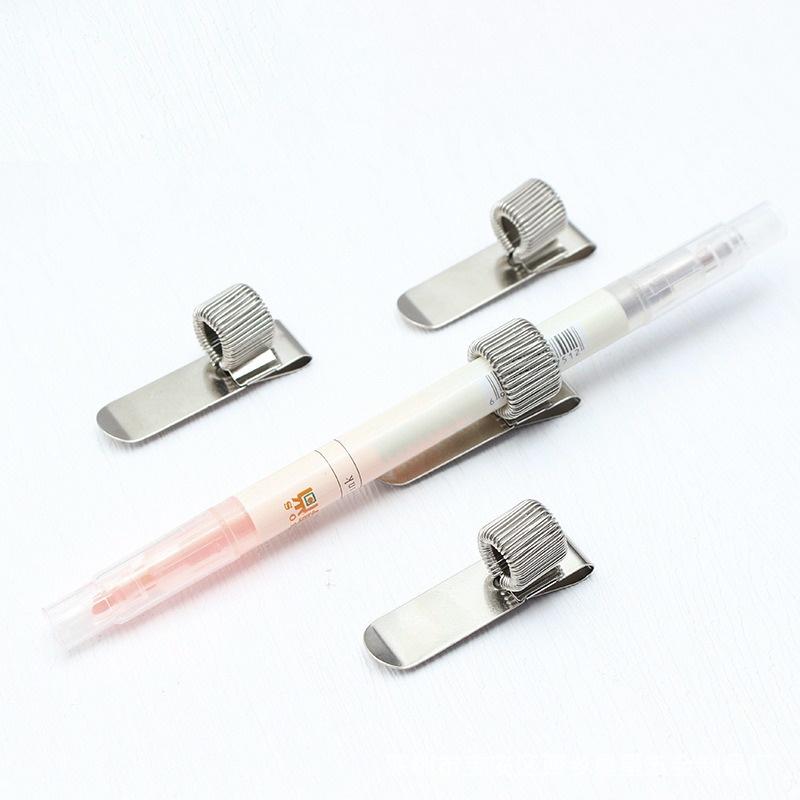 不銹鋼彈簧筆夾 固定筆扣   金屬筆夾 新款創意筆記本配件 方便攜帶 學生必備  業務專用-細節圖3