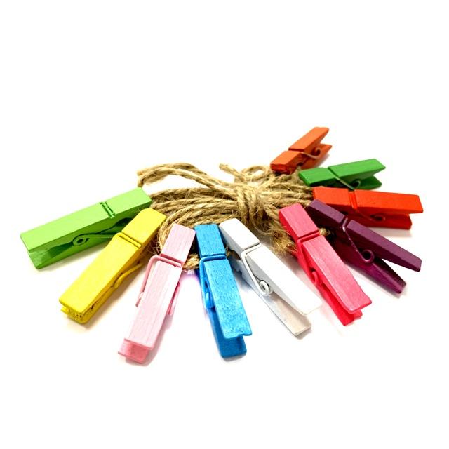 彩色小木夾 相片夾 裝飾夾 夾子 彈力夾 開口夾 線夾 防風彈力夾 木頭夾 木質夾 小夾子 木夾 文具夾-細節圖6
