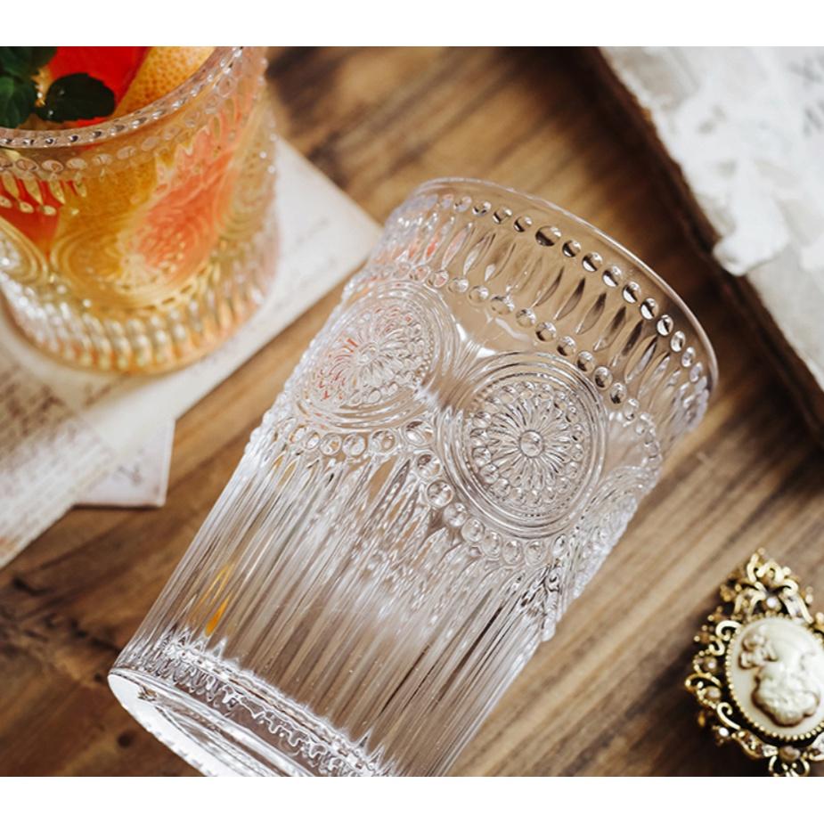 歐式宮廷復古 浮雕玻璃杯 歐式 復古玻璃杯 玻璃杯 水杯 杯子  浮雕玻璃杯威士忌杯-細節圖2