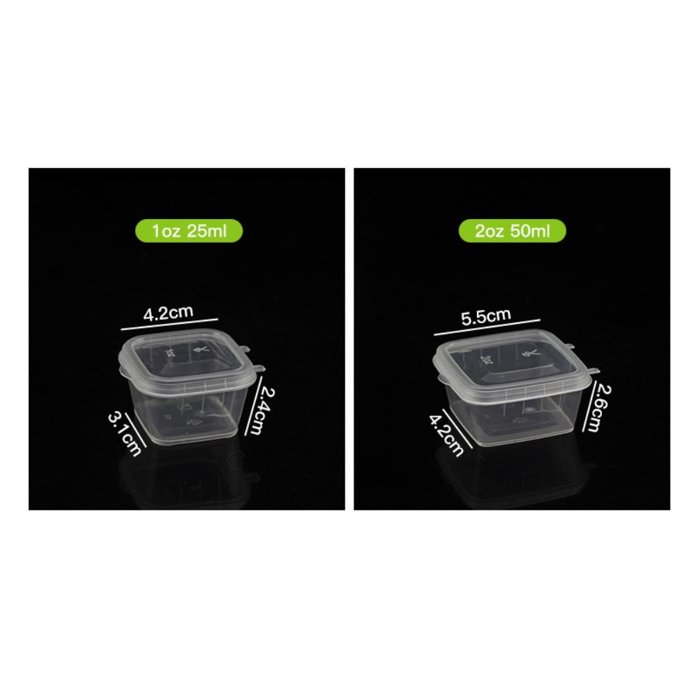 醬料盒👍一次性醬料盒【100入】 PP透明醬料杯 可微波 透明盒 醬料杯 外帶外賣打包 露營野餐 醬料盒 分裝收納-細節圖6