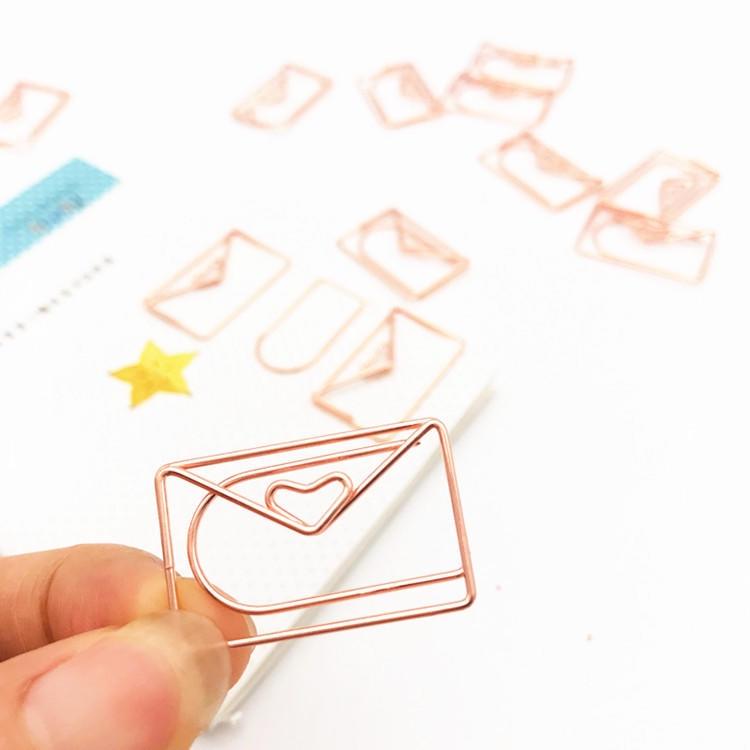 玫瑰金造型迴紋針文青 文件夾/書籤/整理/造型迴紋針/萬字夾/曲別針/紙夾/創意辦公文書用具-細節圖2
