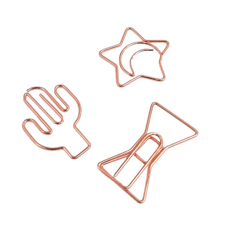 玫瑰金造型迴紋針文青 文件夾/書籤/整理/造型迴紋針/萬字夾/曲別針/紙夾/創意辦公文書用具-細節圖7