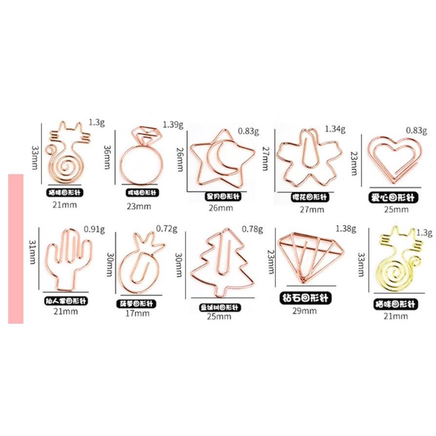 玫瑰金造型迴紋針文青 文件夾/書籤/整理/造型迴紋針/萬字夾/曲別針/紙夾/創意辦公文書用具-細節圖9