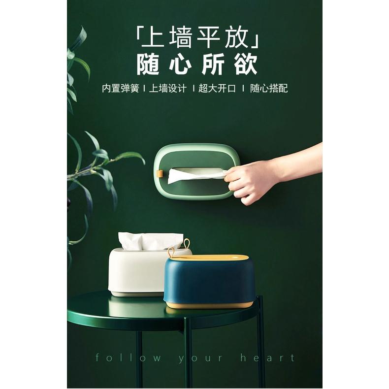 免打孔彈簧抽紙盒 面紙盒 創意輕奢廚房壁掛式收納盒 家用客廳彈簧紙抽盒 壁掛式輕奢餐巾紙盒 桌面紙巾盒-細節圖3