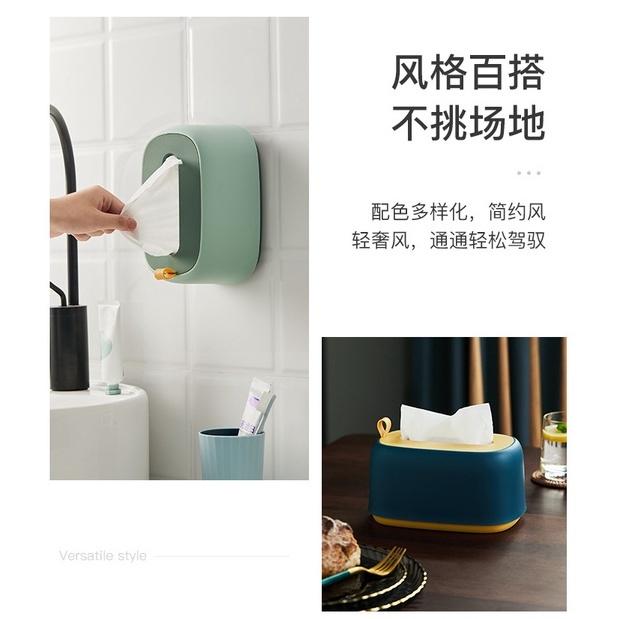 免打孔彈簧抽紙盒 面紙盒 創意輕奢廚房壁掛式收納盒 家用客廳彈簧紙抽盒 壁掛式輕奢餐巾紙盒 桌面紙巾盒-細節圖7