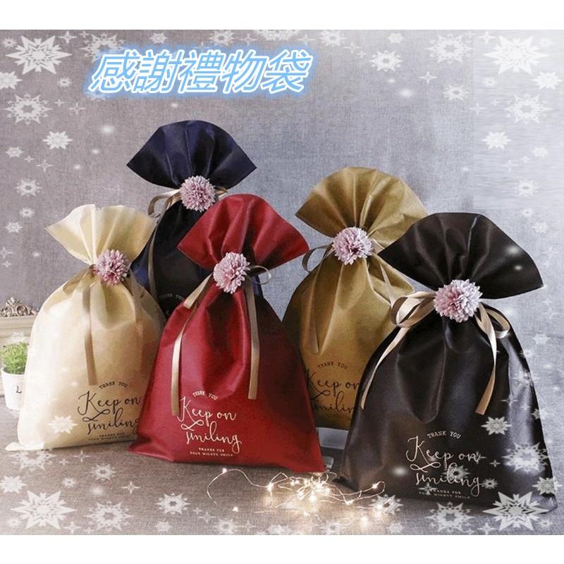 感謝禮物袋 含小花  聖誕禮物袋 緞帶禮物袋 禮袋包裝袋 聖誕商務禮物袋 禮品袋-細節圖2