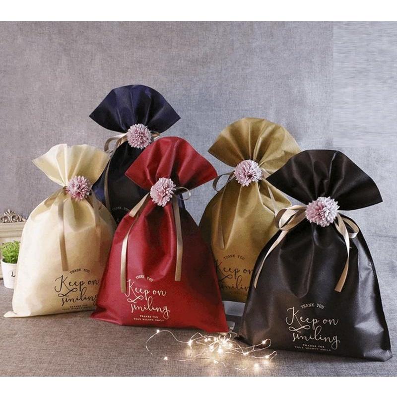 感謝禮物袋 含小花  聖誕禮物袋 緞帶禮物袋 禮袋包裝袋 聖誕商務禮物袋 禮品袋-細節圖3