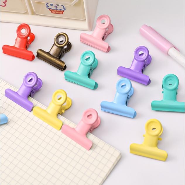 復古粉色女圓尾夾👍👍 金屬長尾夾 學生試卷夾 資料夾 票據夾日系原宿風-細節圖5