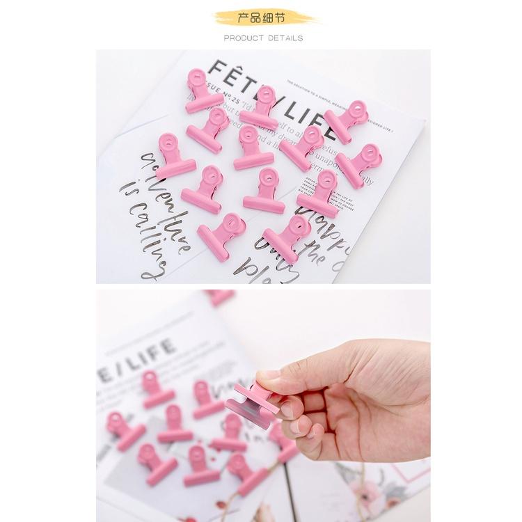 復古粉色女圓尾夾👍👍 金屬長尾夾 學生試卷夾 資料夾 票據夾日系原宿風-細節圖7