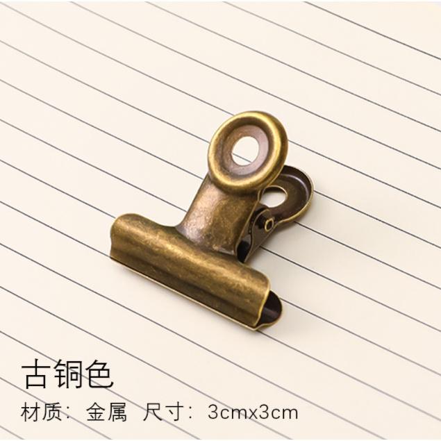 復古粉色女圓尾夾👍👍 金屬長尾夾 學生試卷夾 資料夾 票據夾日系原宿風-細節圖9