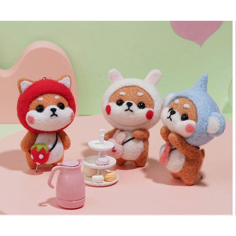 羊毛氈  戳戳樂 柴犬 手工製作材料包  羊毛氈 戳戳樂 DIY 材料包 親子 手工 手作 創意 紀念品紓壓減壓-細節圖8