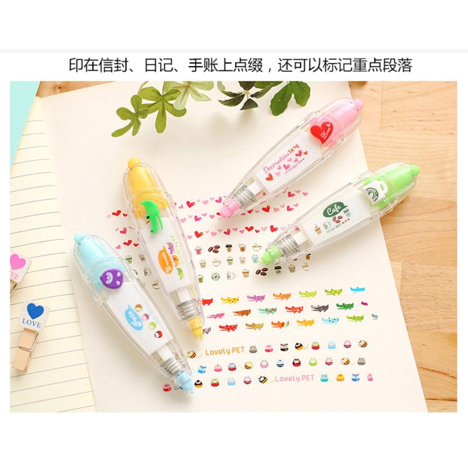 創意按壓式花邊修正帶 少女手賬 裝飾日記 相冊修飾帶文具-隨機出貨-細節圖2