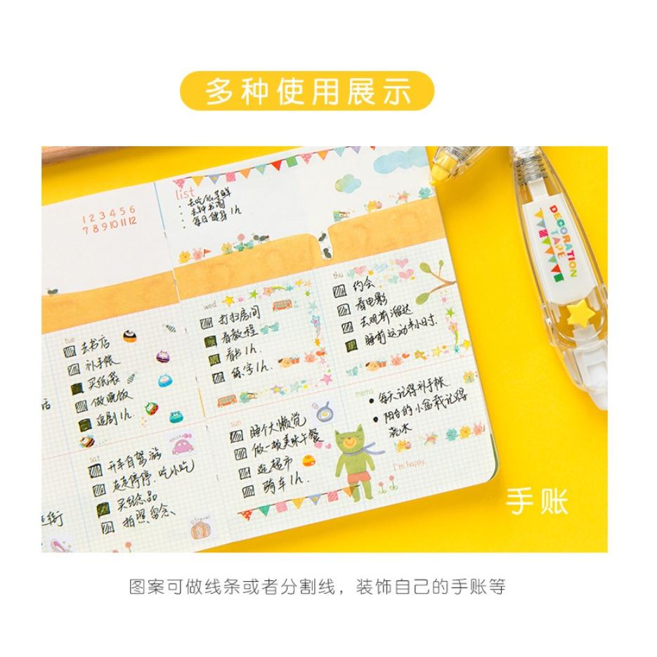 創意按壓式花邊修正帶 少女手賬 裝飾日記 相冊修飾帶文具-隨機出貨-細節圖3