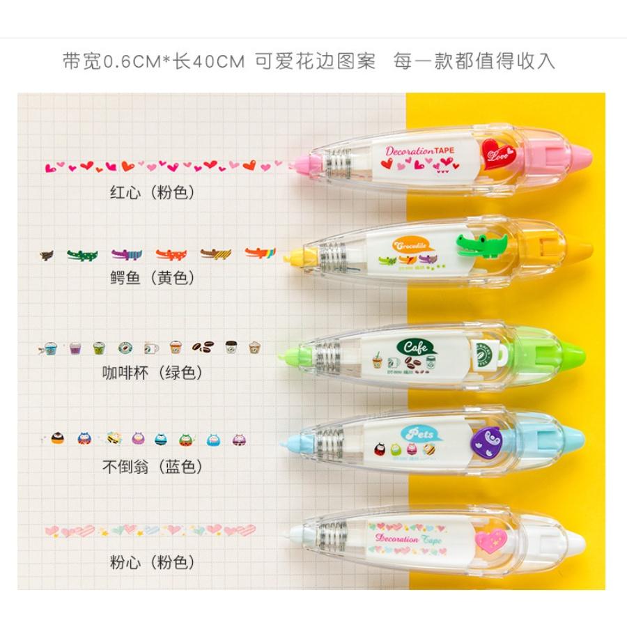創意按壓式花邊修正帶 少女手賬 裝飾日記 相冊修飾帶文具-隨機出貨-細節圖7