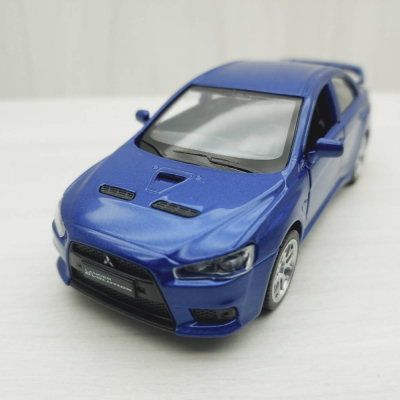 全新盒裝~1:41~三菱 LANCER EVOLUTION X 藍色 合金模型車 玩具 禮物 兒童 迴力車 模型車