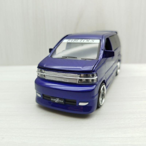 台灣現貨 全新盒裝~1:32 ~君爵 ELGRAND 藍色 合金 模型車 聲光車 玩具 兒童 禮物 收藏 交通 比例模型