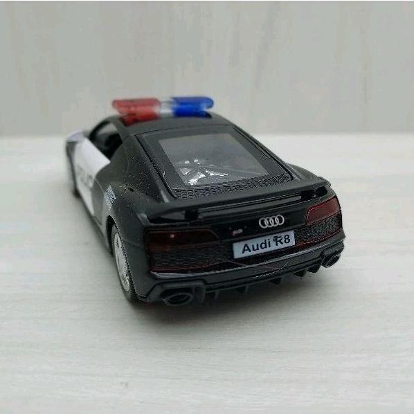 台灣現貨 全新盒裝1:36~奧迪 AUDI R8 警車 黑色 合金 模型車 迴力車 收藏 禮物 玩具-細節圖4